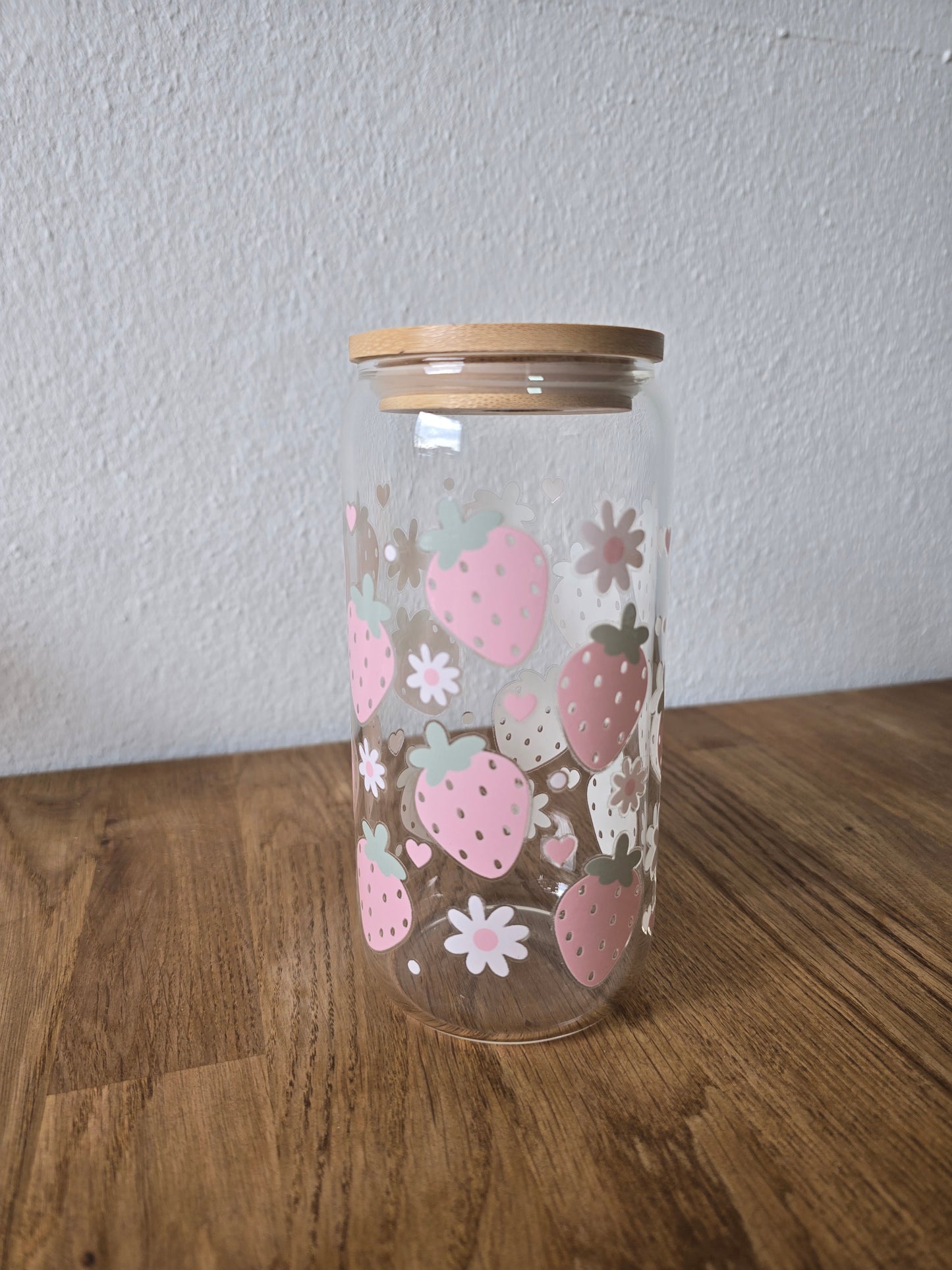 Trinkglas Erdbeeren