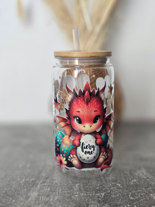 Trinkglas Plastik "Drache rot"