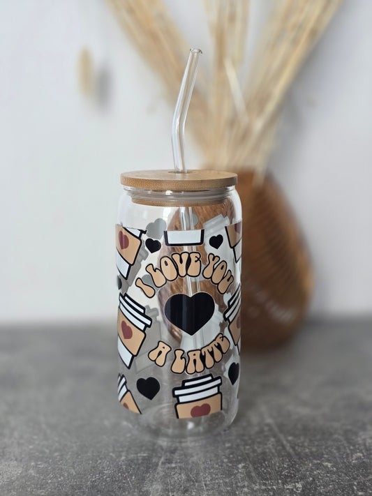 Trinkglas "I love you a latte"