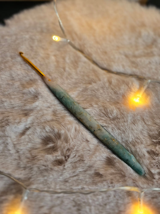 Häkelnadel 3,5mm Türkis-Gold B-Ware
