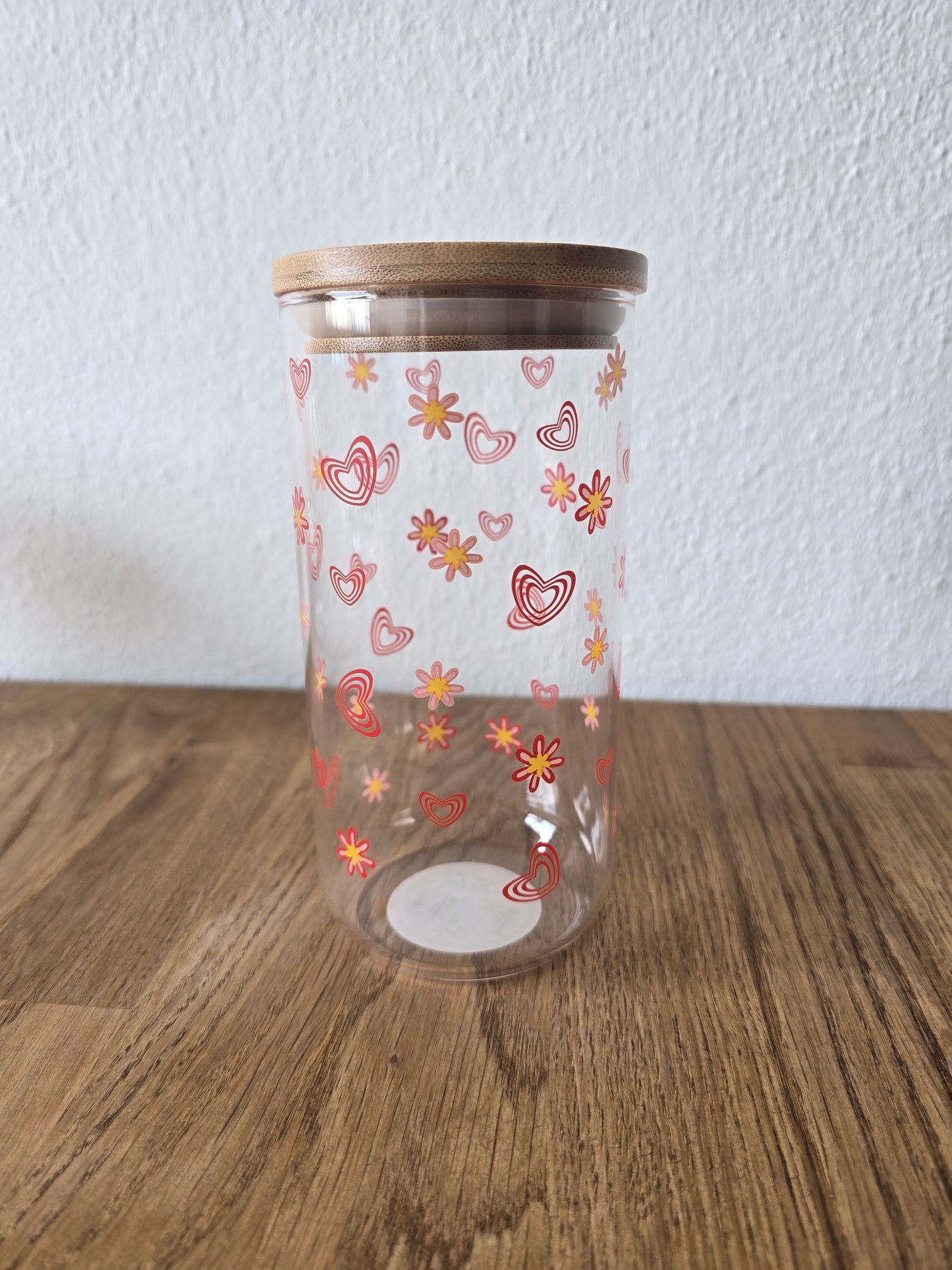 Trinkglas Blume/Herz