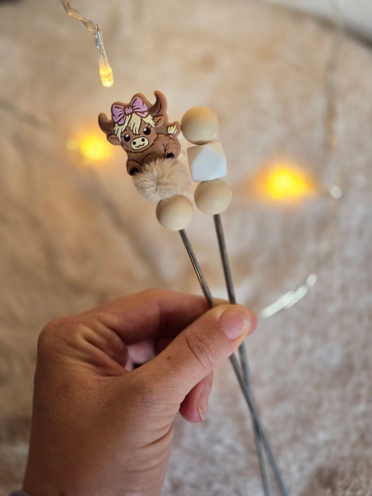 Amigurumi Sticks "Highland Kuh Beige-Rosa"
